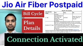 Jio Air Fiber Postpaid Bill Cycle 2024 Rs 599 Total Benefits Email Account Number [upl. by Bartlet]