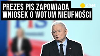 Jarosław Kaczyński zapowiada wniosek o wotum nieufności wobec ministry zdrowia [upl. by Daphne]