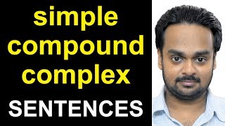 SIMPLE COMPOUND COMPLEX SENTENCES  with Examples Exercises  Sentence Clause Structure  Grammar [upl. by Christianson353]