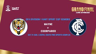 LIVE QFA Division 1 HART Sport Cup Seniors Grand Final  Mayne v Coorparoo [upl. by Nohsed]