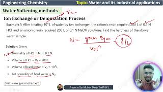 Water treatment  ion exchange process  Engineering chemistry  Deionization process [upl. by Ahseekan]