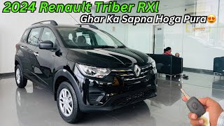 Updated Renault Triber RXL Black Full Detailed Review😍Third Row Space Features amp Price❤️2024 Triber [upl. by Igor317]