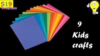 9 Easy crafts for kids with paper  simple crafts for kids  diy crafts [upl. by Yajiv]