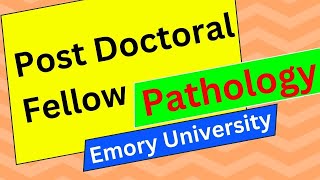 Post Doctoral Fellow Pathology Emory University Atlanta GA [upl. by Casi]