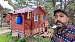 Survive Strong WIND and RAIN in a Wooden House Overnight [upl. by Lleirbag]