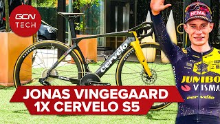 Jonas Vingegaard’s 1x Cervélo S5  Tour De France Pro Bike [upl. by Anerac]