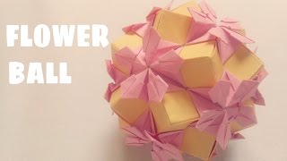 Origami Flower Ball  Kusudama Ball  Origami Easy [upl. by Votaw259]