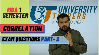 CORRELATION DAVV EXAM QUESTIONS PART 2 I MBA FIRST SEM STATISTICS I UNIVERSITY TOPPERS [upl. by Nitsa]