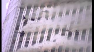 Above the 100th floor WTC1 burns on 911  stabilized [upl. by Ellenwad]