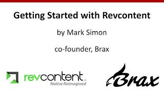 Revcontent Tutorial  Getting Started  Part 1 [upl. by Aedrahs410]