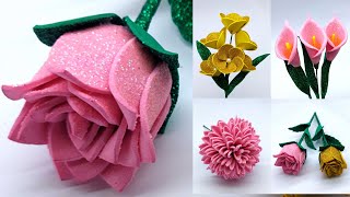 Beautiful Foam Paper Flower Making at Home  Home decoration craft DIY crafts to decorate your room [upl. by Sibbie]