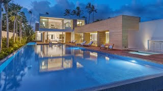 AwardWinning Kahala Oceanfront Estate Tour A Modern Beach Surf Retreat [upl. by Wren]