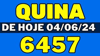 🍀Quina 6457  Resultado Quina 6457  Quina de hoje 6457 040624 [upl. by Norword]