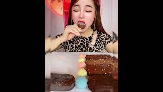 Asmr eating ice cream flavor milk chocolate Crispy delicious short video [upl. by Hilten987]