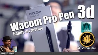 Wacom Pro Pen 3d review and setup  using Maya Mari and Zbrush [upl. by Muhcon]