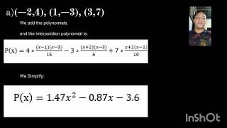 LAGRANGE INTERPOLATION POLYNOMIAL POINT A [upl. by Annalee]