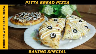 Pitta Bread Pizza  Double amp Single Layer Pizza  Cooking with Sana Mirza [upl. by Kirstyn]