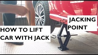 How to Lift the Car With the Jack  Volkswagen Polo Jacking Points [upl. by Lion]