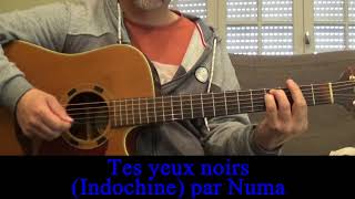 Tes yeux noirs Indochine Cover guitare chant Reprise chanson française 1985 [upl. by Lorine261]