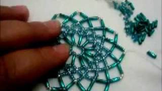 tuto détaillée du napperon en perles Tuto detailed beaded placemat [upl. by Inoy]