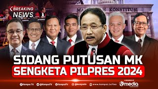 BREAKING NEWS  Sidang Putusan MK Sengketa Pilpres 2024 Penentuan Anies Prabowo Ganjar [upl. by Florin]