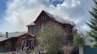 Historic Lissner Mansion catches fire in Helena [upl. by Blackstock]