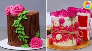 HOW TO DECORATE A CAKE WITH FLOWERS  GORGEOUS FLORAL CAKE DECORATION [upl. by Lemieux]