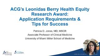 Tips for Applying for the Leonidas Berry Health Equity Research Award [upl. by Adnaluy516]