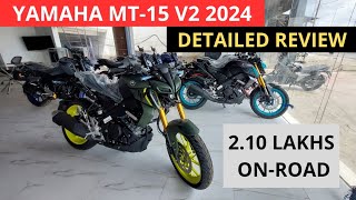 Yamaha Mt15 V2 2024 model detailed review  Features mileage amp Onroad price [upl. by Annovaj181]