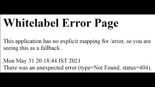 Resolve Whitelabel Error PageSPRING BOOT [upl. by Andromeda833]