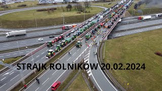 🔥Strajk Rolników PoznańKomorniki 20022024🚜300 ciągników koło autostrady A2🔥 [upl. by Ettennaj]