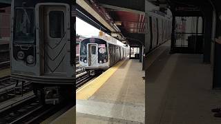 R160 M Train leaving Hewes Street mta train r160 mtrain shorts [upl. by Anuayek]