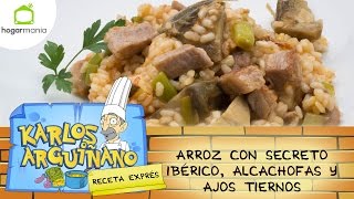 Receta de arroz con secreto ibérico y alcachofas por Karlos Arguiñano [upl. by Sherman]