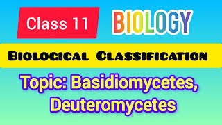 Class 11  Biology Biological Classification Topic Basidiomycetes Deuteromycetes ncert [upl. by Blakely]