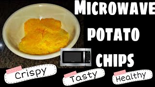 Microwave potato chips recipe  Less oil snack  Kitchen junkyard [upl. by Shwalb]