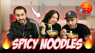 Spicy noodles challenge🥵  Hum tino me se kon jeety ga [upl. by Ttelracs231]