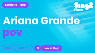 Ariana Grande  pov Lower Key Piano Karaoke [upl. by Fauver382]