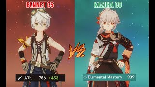 Bennet C5 vs Kazuha Buff Comparison  Genshin Impact [upl. by Nnaecarg]