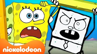 SpongeBob Draws An EVIL SpongeBob ✏️  SpongeBob SquarePants  Nickelodeon UK [upl. by Reemas921]