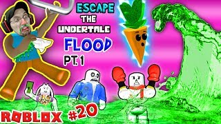 ROBLOX FLOOD ESCAPE Undertale Drowning Sick Town FGTEEV 20 Gameplay  Skit [upl. by Bramwell]