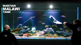 Martian Malawi Cichlid Aquarium aquascape tutorial [upl. by Christye328]