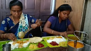 South Indian special full veg meals eating show in hotel mom and daughter [upl. by Vincents]