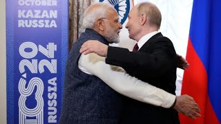 POUTINE ET LE PRESIDENT INDIEN NARENDRA MODI AU SOMMET DES BRICS [upl. by Sucramd946]