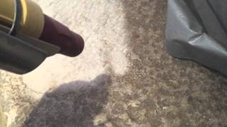 Sandblasting and cleaning a flagstone stone floor [upl. by Eadnus]