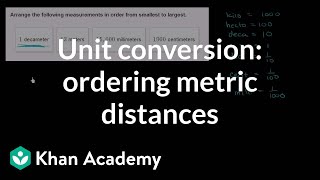 Unit conversion ordering metric distances  Measurement and data  5th grade  Khan Academy [upl. by Hook529]