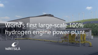 World’s first largescale 100 hydrogen engine power plant  Wärtsilä [upl. by Womack]