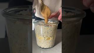 Day 67 of 100 Banana amp PB Oats 🍌🥜 overnightoats recipe breakfast healthyrecipes [upl. by Refinney]