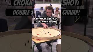 Crokinole Trickshot Double 20 from the Champ [upl. by Calabresi]