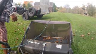 John Deere 4110 lawn sweeper Red Rock [upl. by Wat]