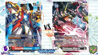 DIGIMON TCG Local match GraceNovamon RedBlue vs MegaZoo Omnimon Black  THE BIG BOX [upl. by Dijam932]